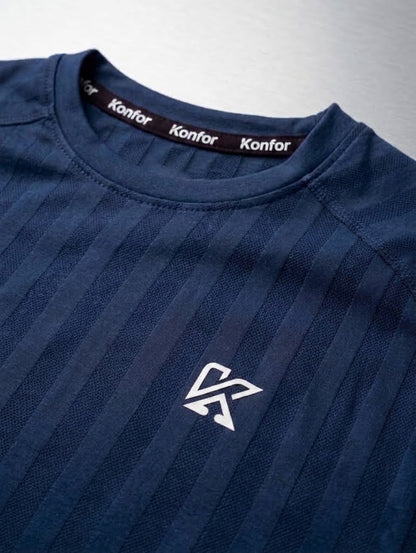 Zyron Mesh Navy T-Shirt for Men