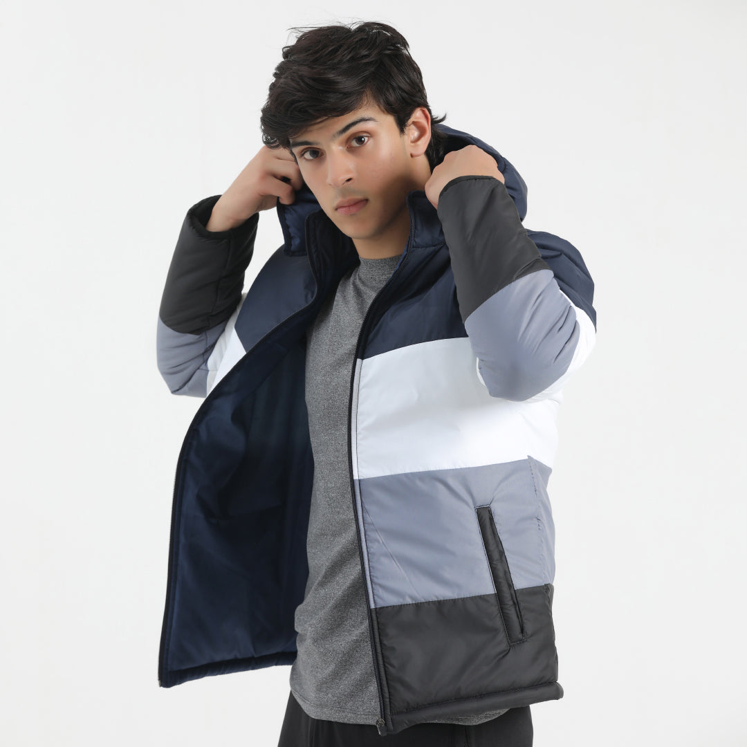 Combo Full Sleeve Puffer Jacket parachute stuff/ &nbsp;wool/ cotton for man by konfor 
