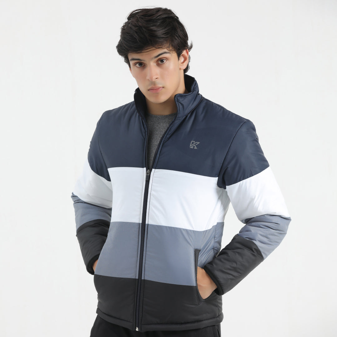 Combo Full Sleeve Puffer Jacket parachute stuff/ &nbsp;wool/ cotton for man by konfor 