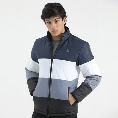 Combo Full Sleeve Puffer Jacket parachute stuff/ &nbsp;wool/ cotton for man by konfor 