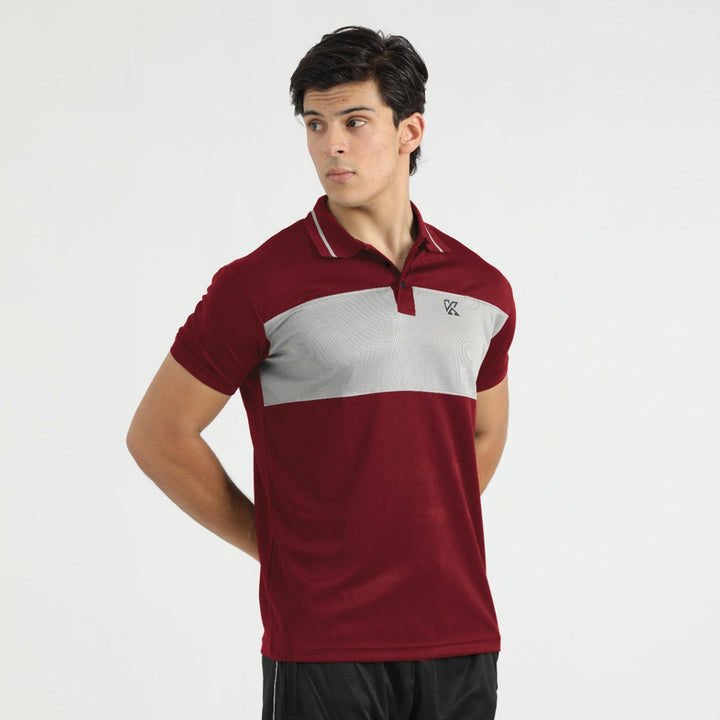 Dexdox Mehroon Dri-fit Polo Shirt for men in a rich maroon color.