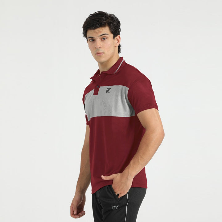 Dexdox Mehroon Dri-fit Polo Shirt for men in a rich maroon color.