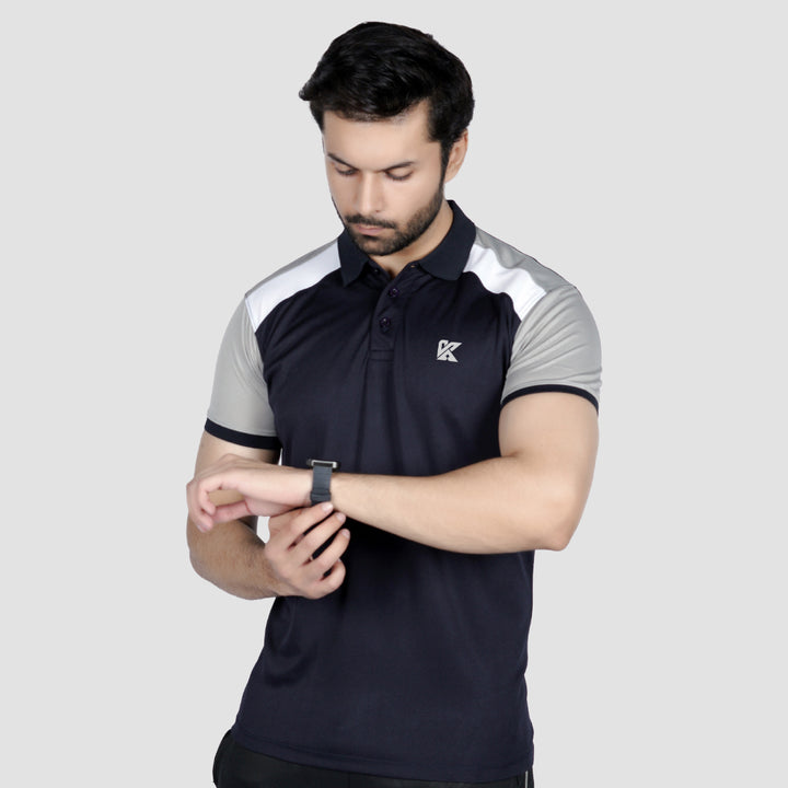 Dynamic Weave Dri-fit Polo Shirt for men in a breathable fabric for fitness and casual wear.