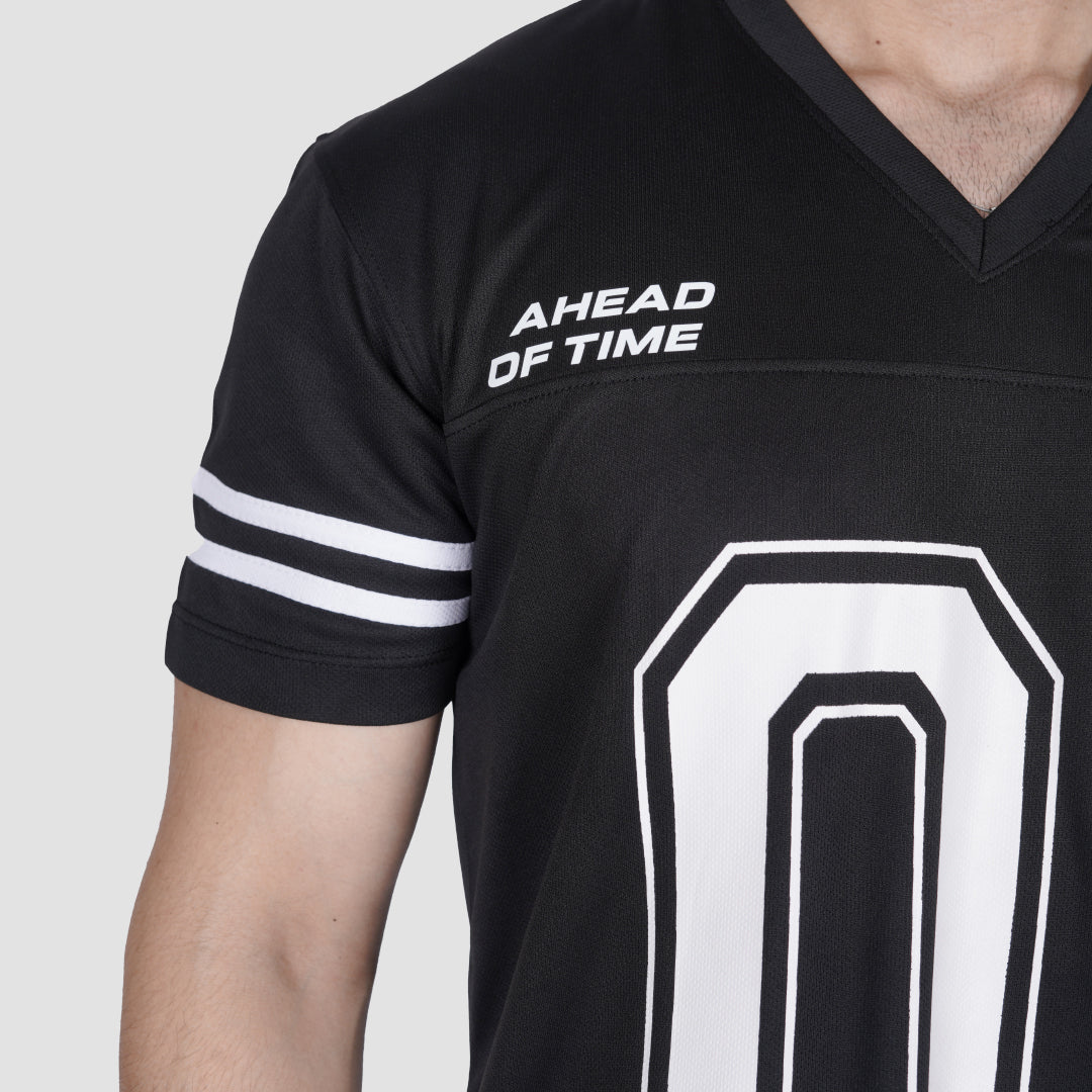 Black sports jersey with &
