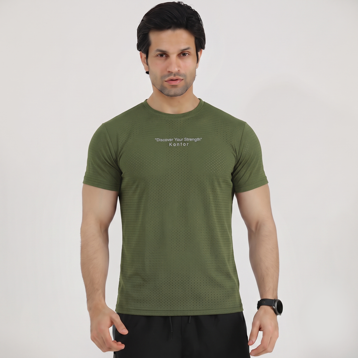 Discover Box Mesh Olive T-Shirt