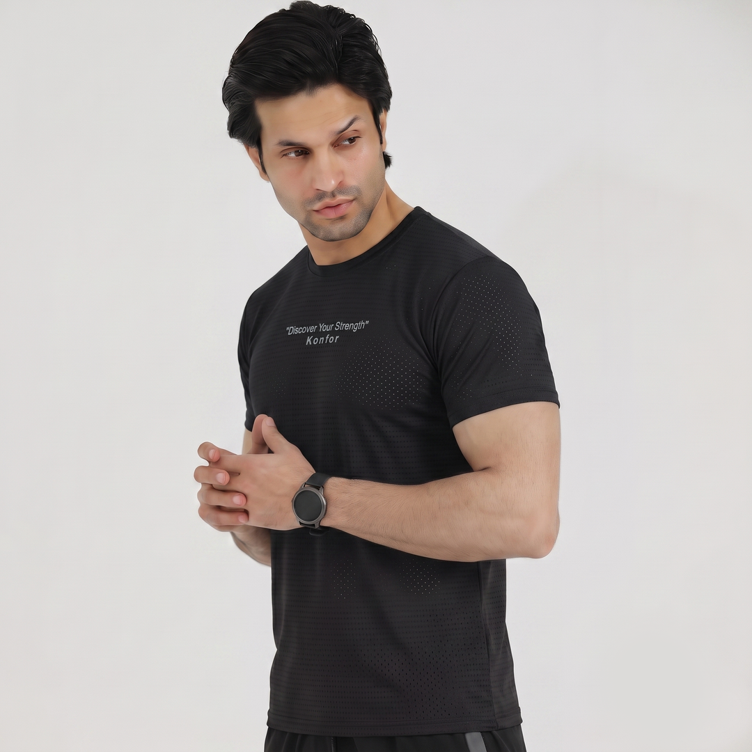 Discover Box Mesh Black T-Shirt