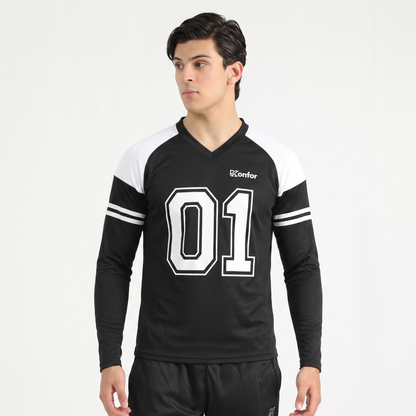 Football Sport Black Full Sleeve T-Shirt