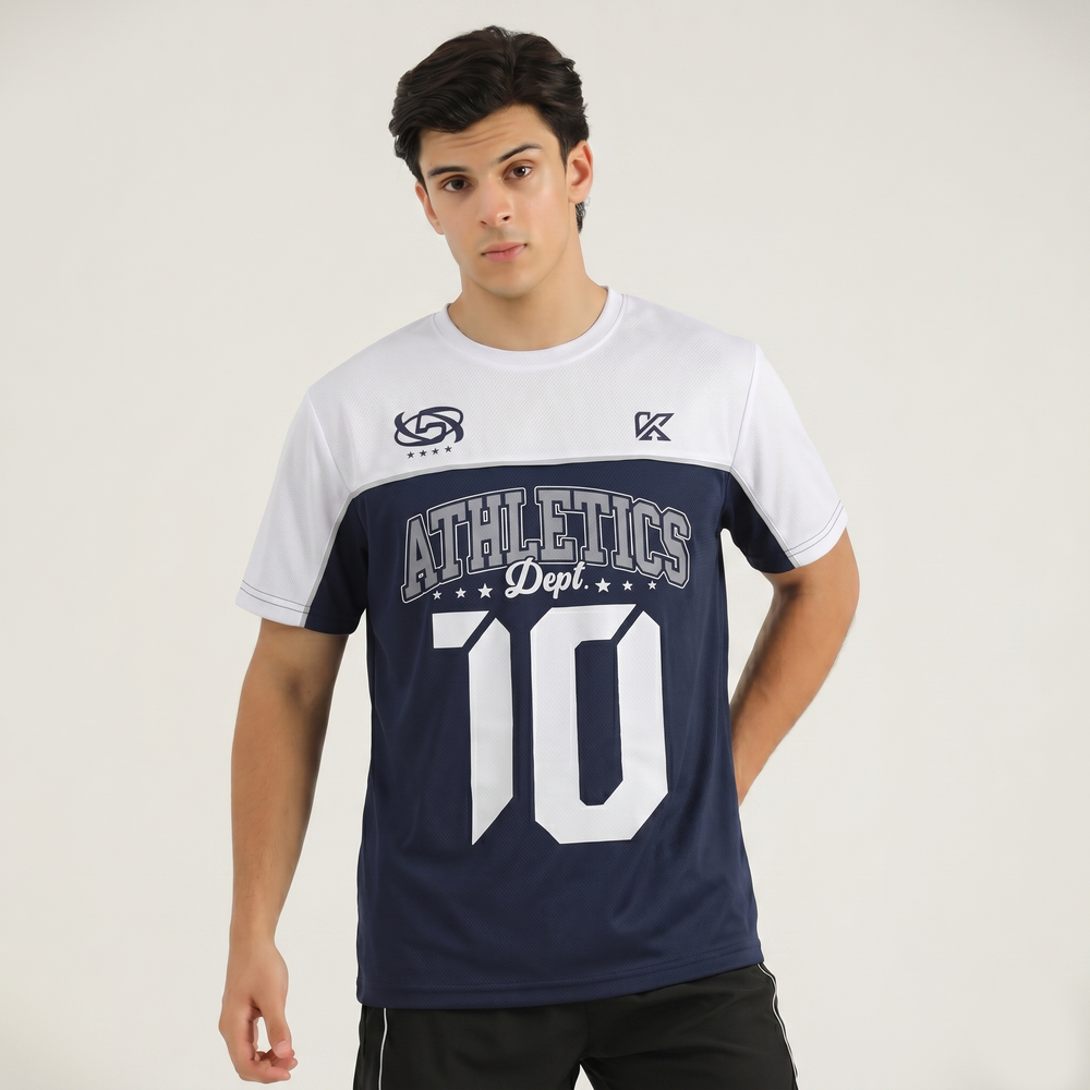 Athletic Dept Blue & White T-Shirt - Messi 10 Number Jersey - Konfor