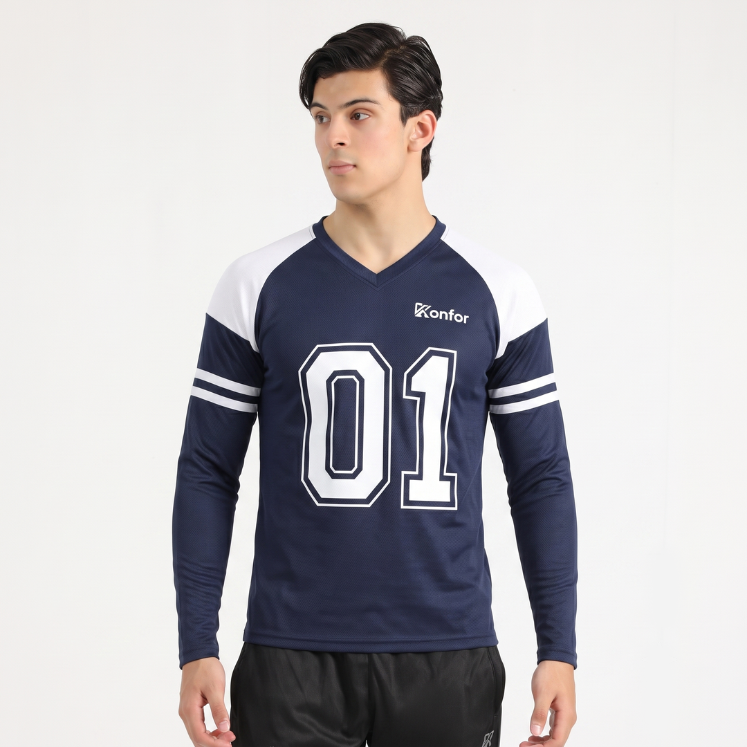 Football Sport Navy Full Sleeve T-Shirt