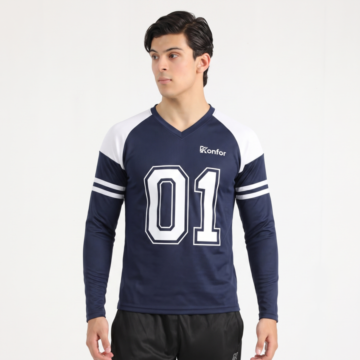 Football Sport Navy Full Sleeve T-Shirt