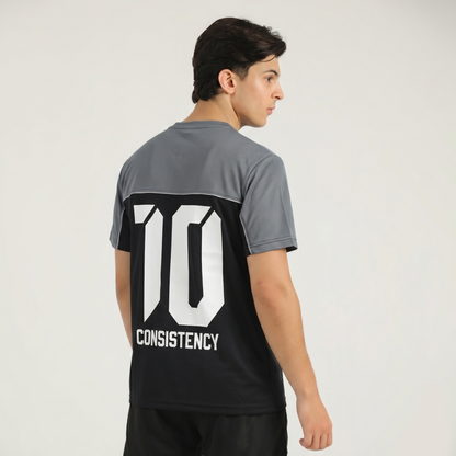Athletic Dept Grey & Black T-Shirt - 10 Number Printed Shirt -  Konfor