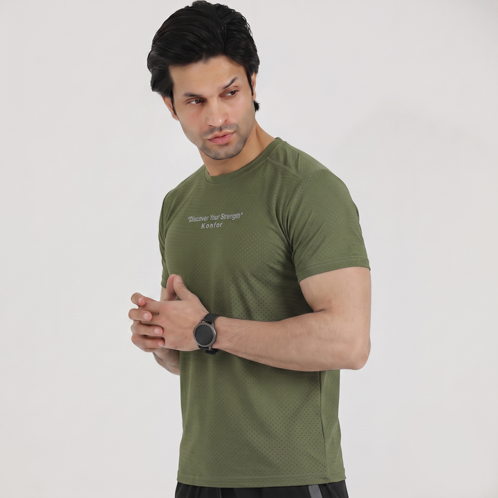 Discover Box Mesh Olive T-Shirt
