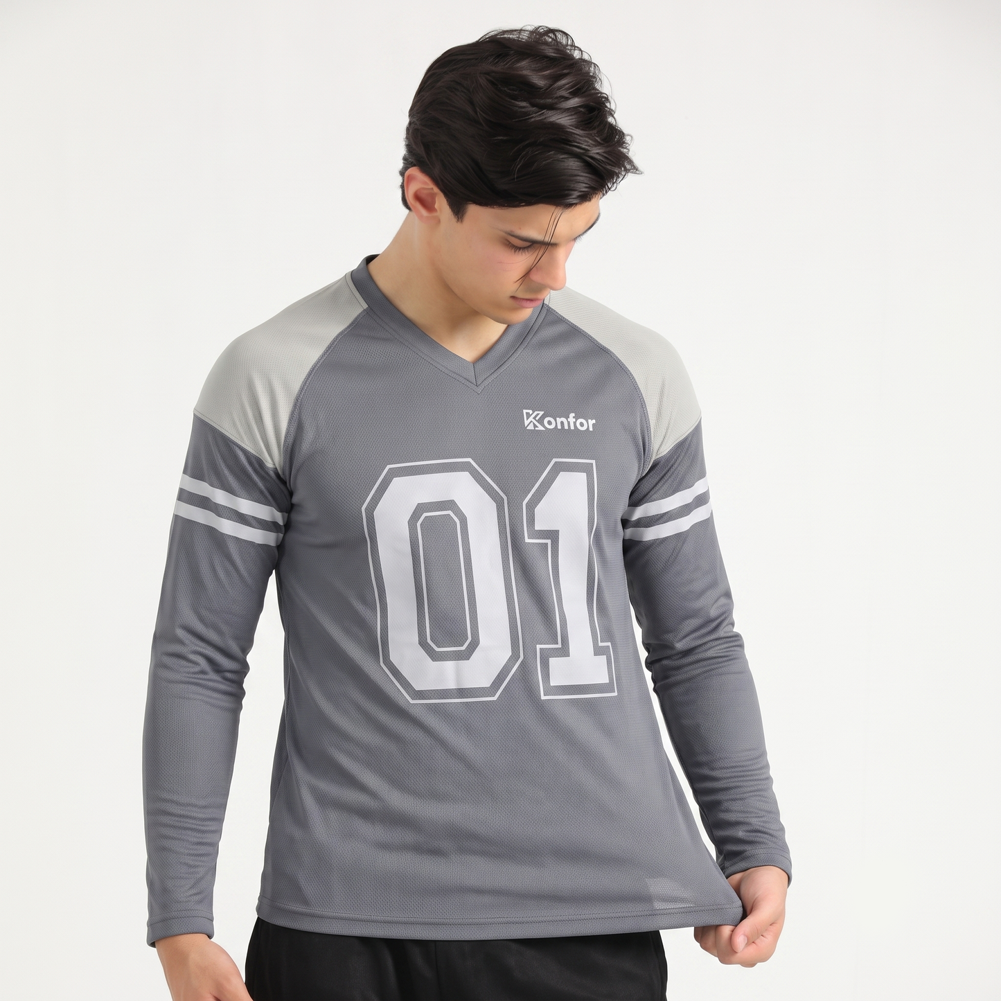 Football Sport Grey Full Sleeve T-Shirt