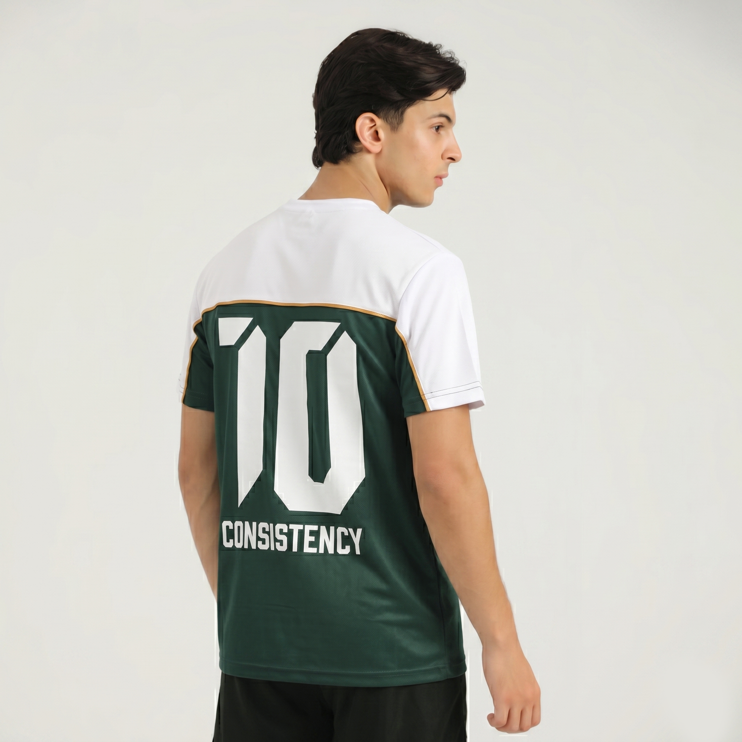 Athletic Dept Green & White T-Shirt - Messi 10 Number Jersey - Konfor