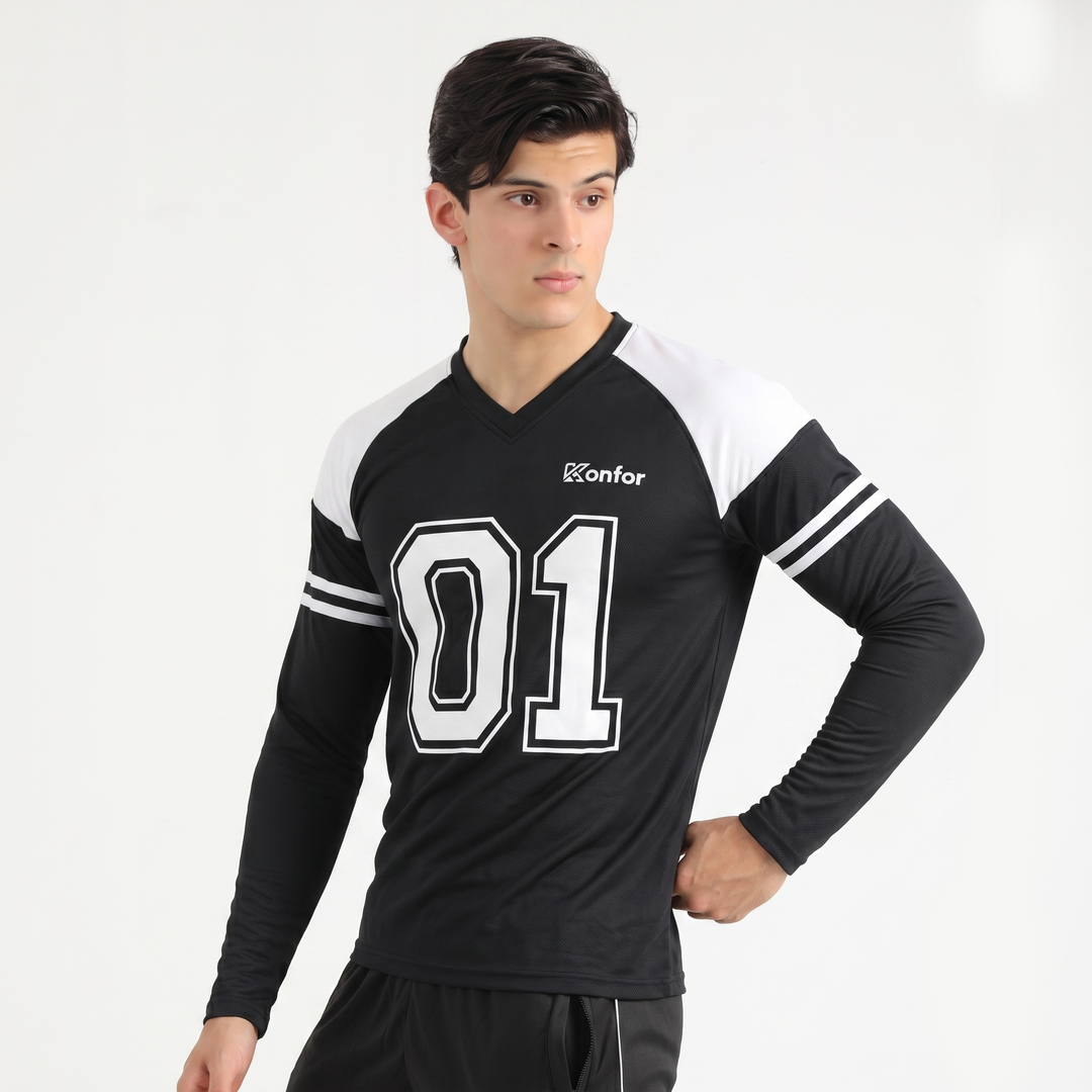 Football Sport Black Full Sleeve T-Shirt