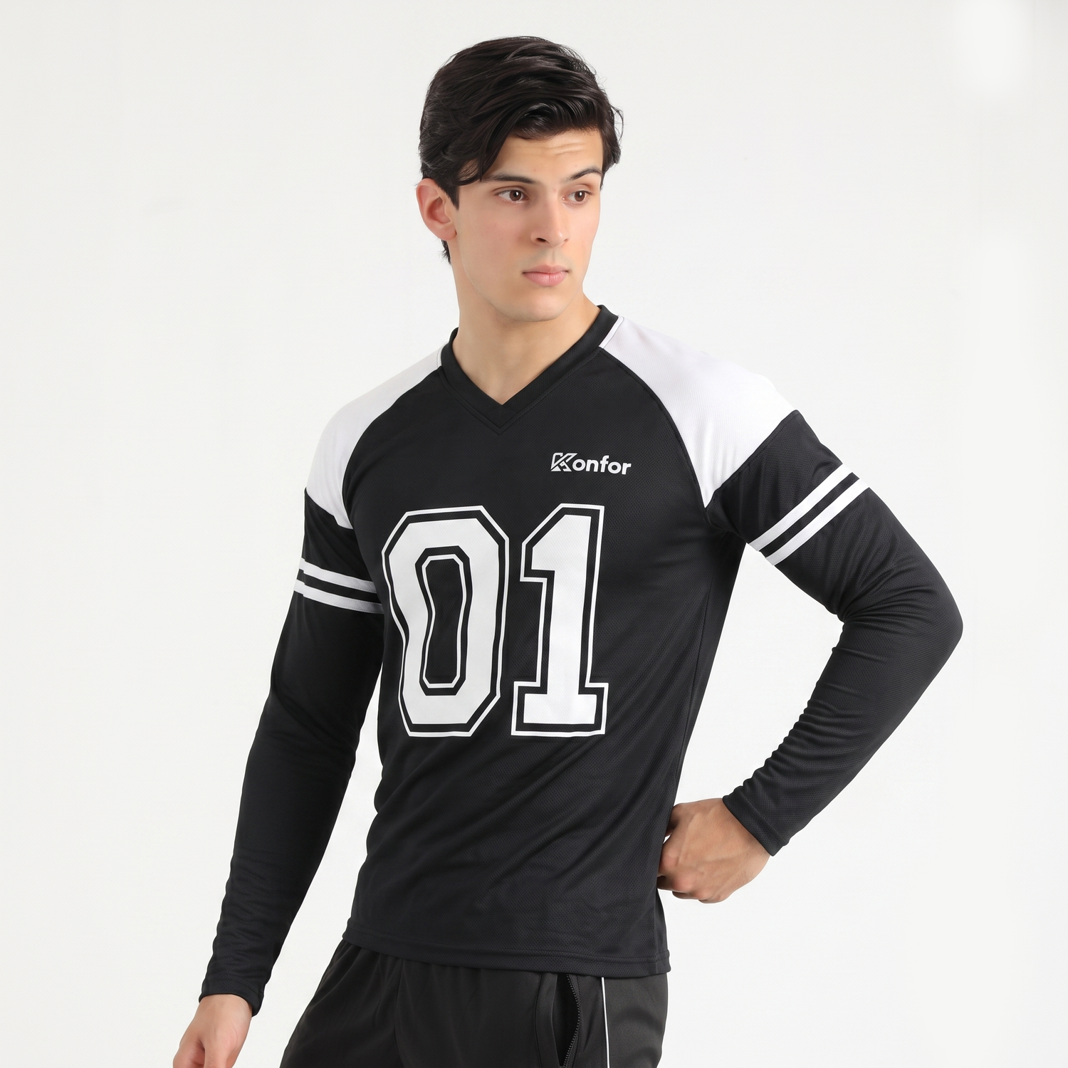 Football Sport Black Full Sleeve T-Shirt