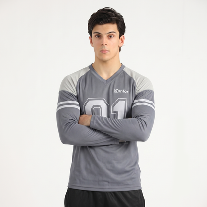 Football Sport Grey Full Sleeve T-Shirt