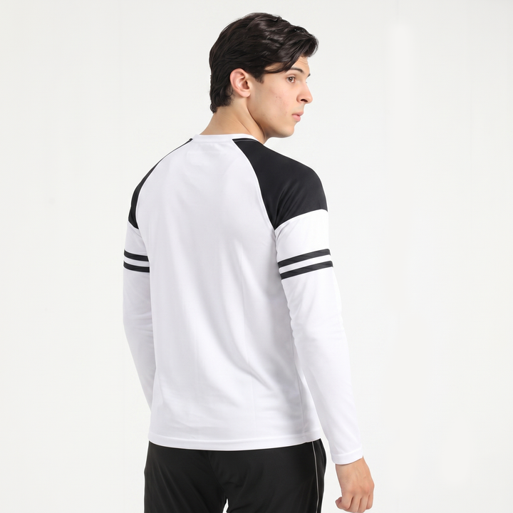 Football Sport White Full Sleeve T-Shirt