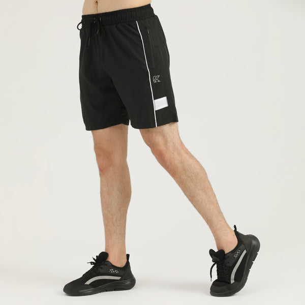 Hustle black and white piping  Micro Stretch Shorts for man by konfor 