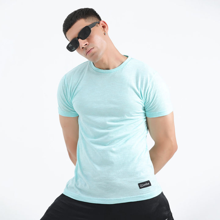 JADE lightcyan and jersey  T-Shirt for man by konfor 