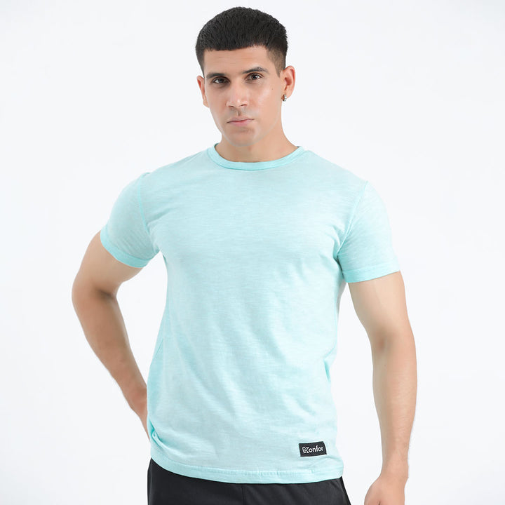 JADE lightcyan and jersey  T-Shirt for man by konfor 