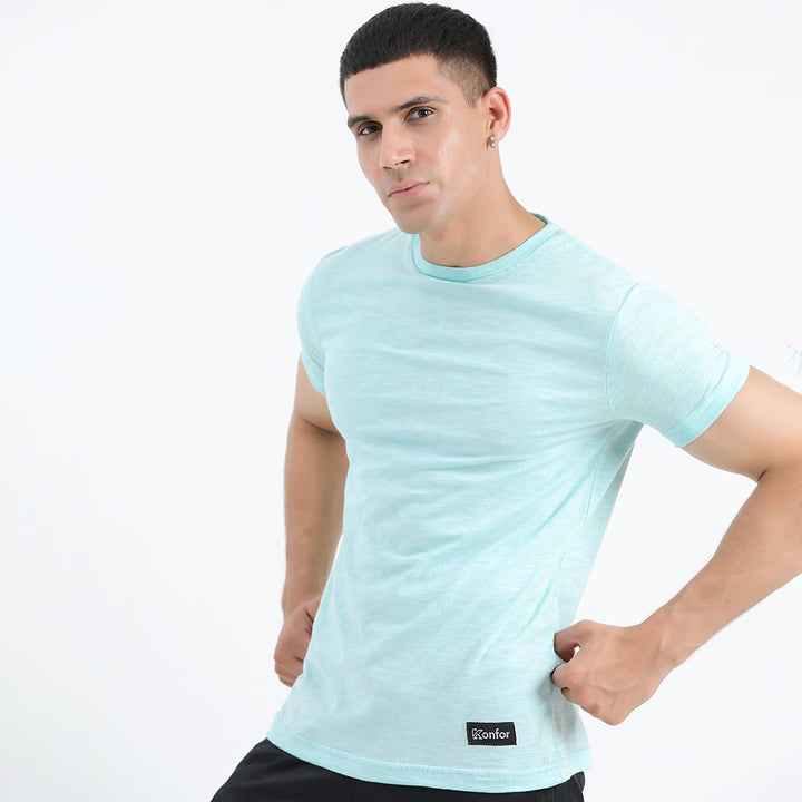 JADE lightcyan and jersey  T-Shirt for man by konfor 
