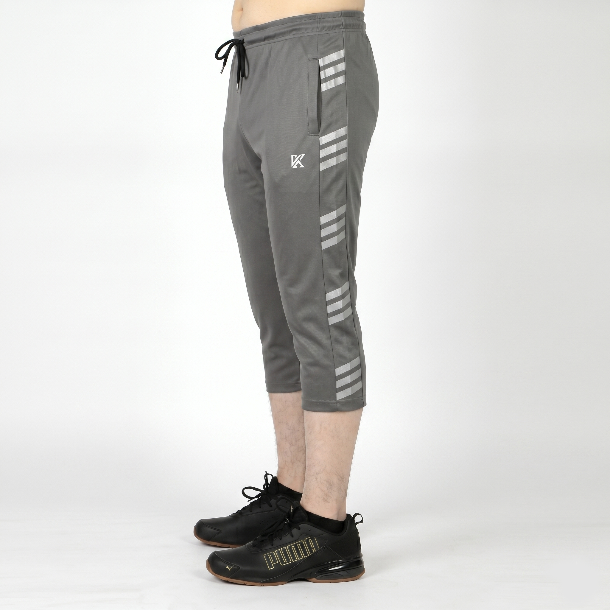 Grey 3 Quarter Shorts for Men - Prayer Shorts for Men - Konfor