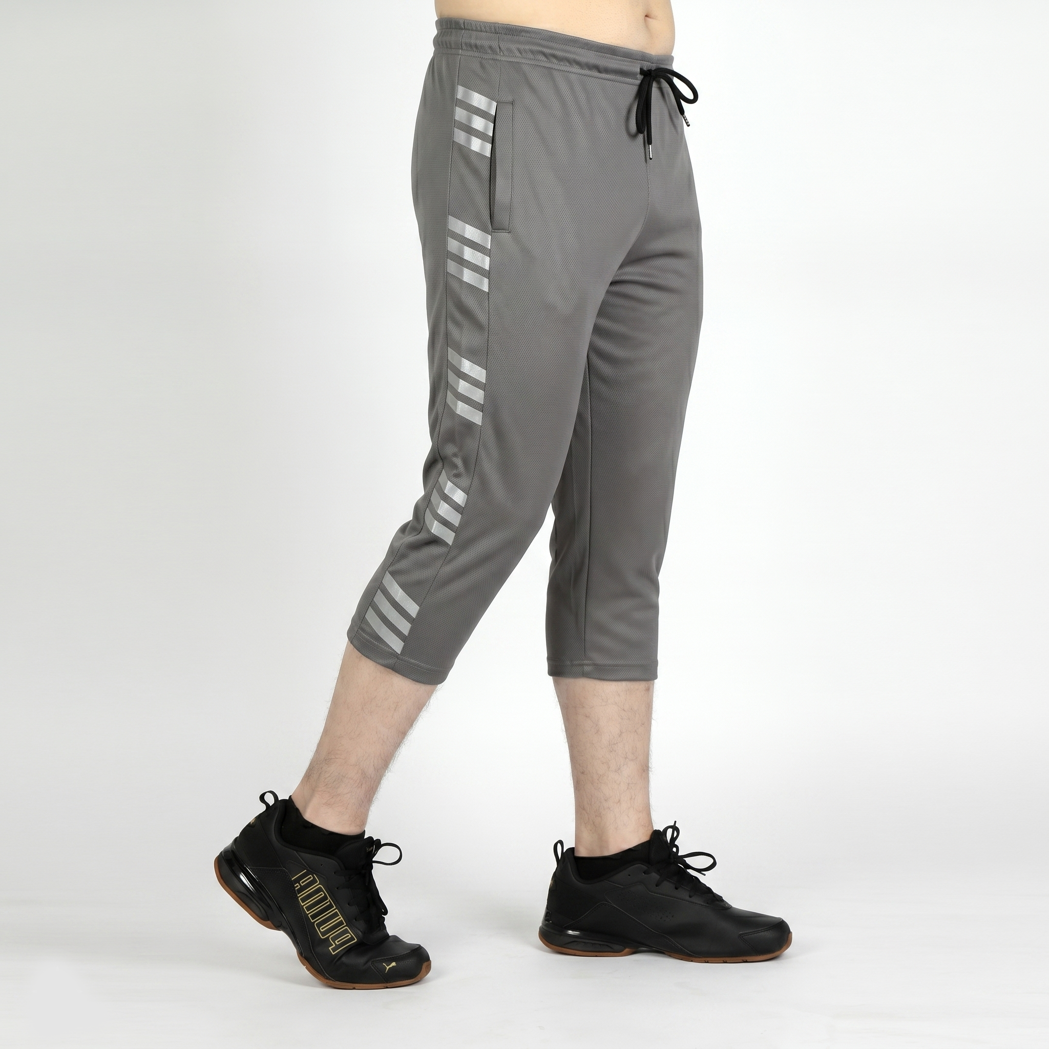 Grey 3 Quarter Shorts for Men - Prayer Shorts for Men - Konfor