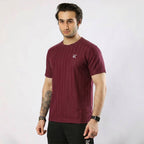 Zyron Mesh Maroon T-Shirt for Men