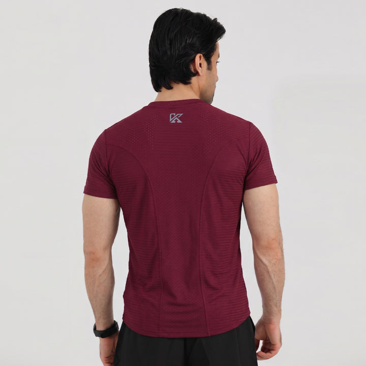 Discover Box Mesh Mehroon T-Shirt