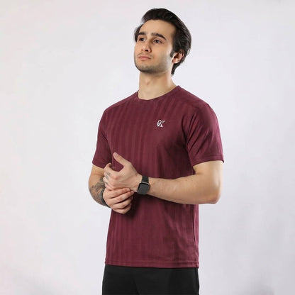 Zyron Mesh Maroon T-Shirt for Men