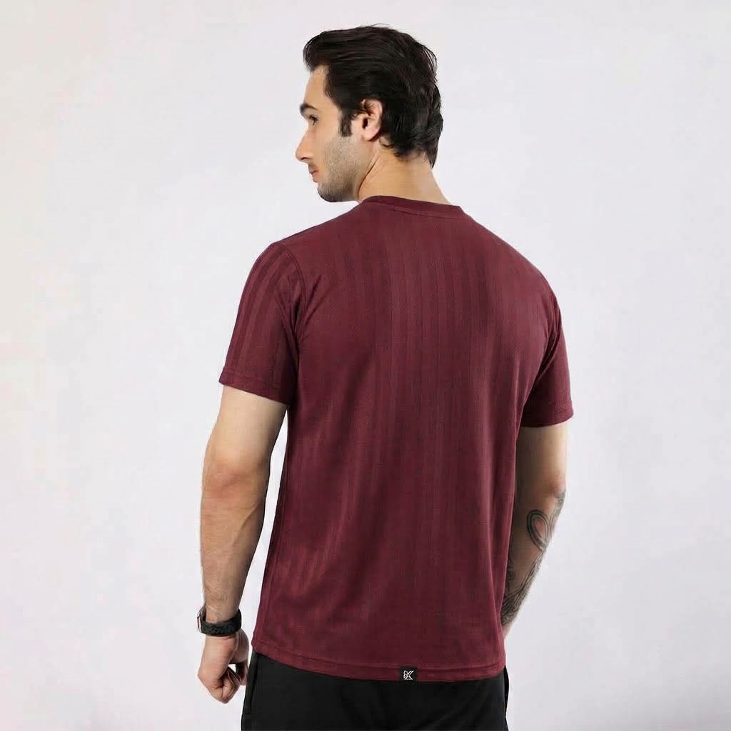 Zyron Mesh Maroon T-Shirt for Men