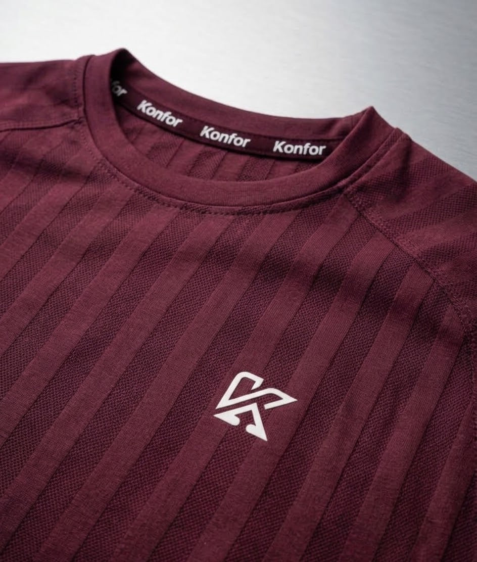 Zyron Mesh Maroon T-Shirt for Men