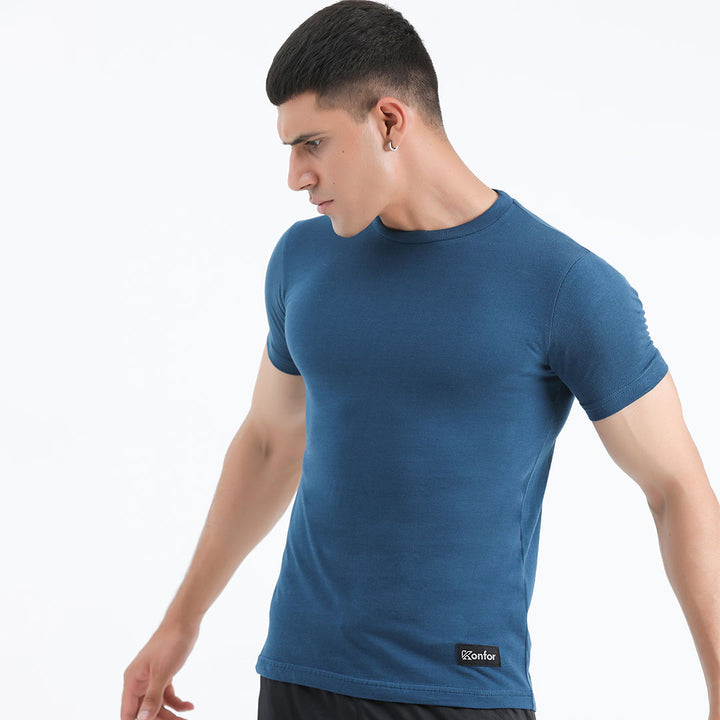 MAUVE steel blue and jersey T-Shirt for man by konfor 