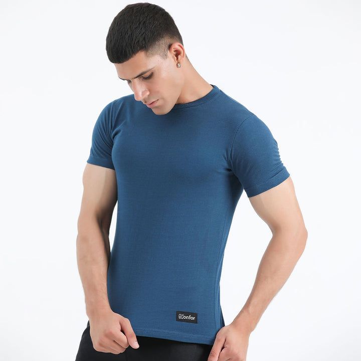 MAUVE steel blue and jersey T-Shirt for man by konfor 