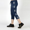  Navy Blue with Grey Stripes Three Quarter Shorts - Konfor