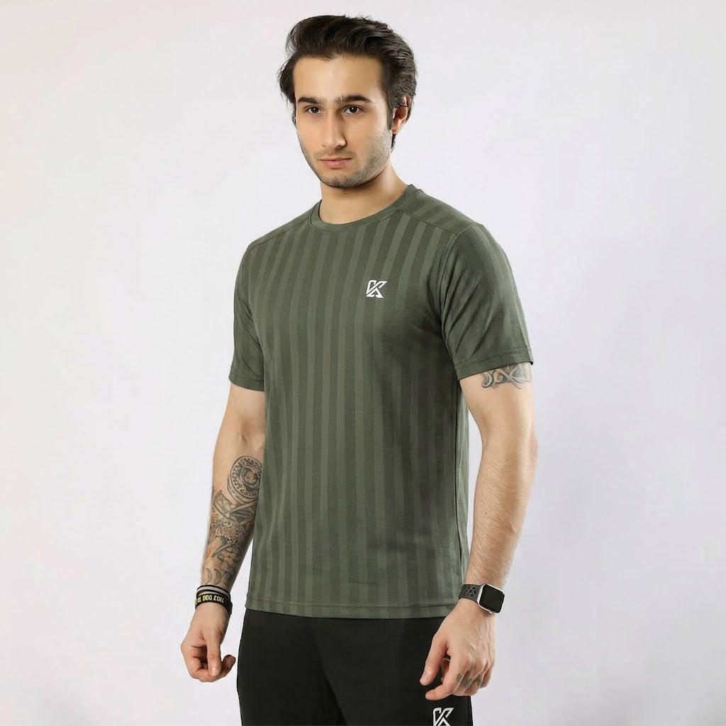 Zyron Mesh Green T-Shirt for Men