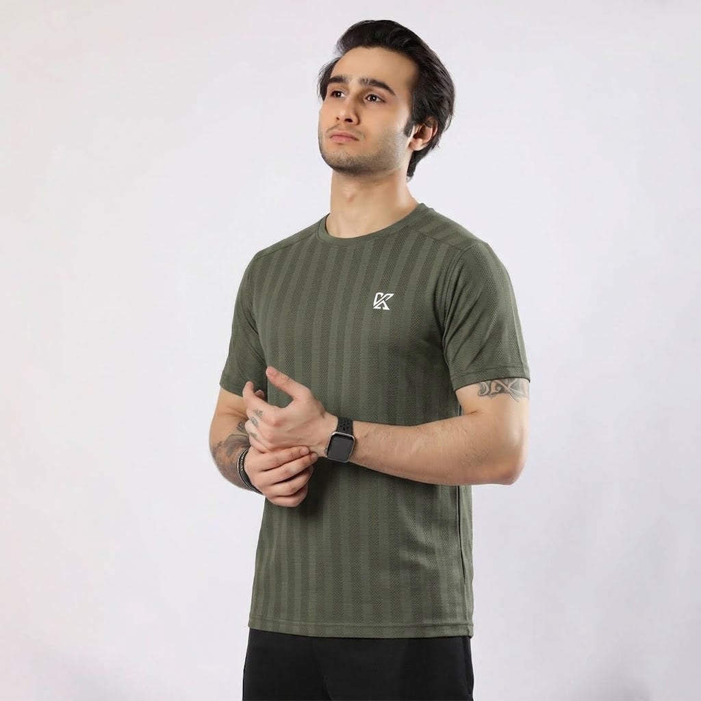 Zyron Mesh Green T-Shirt for Men