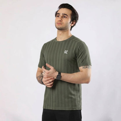 Zyron Mesh Green T-Shirt for Men