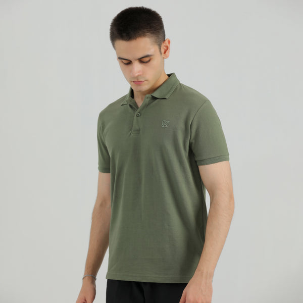 Olive Classic Polo for Men by konfor