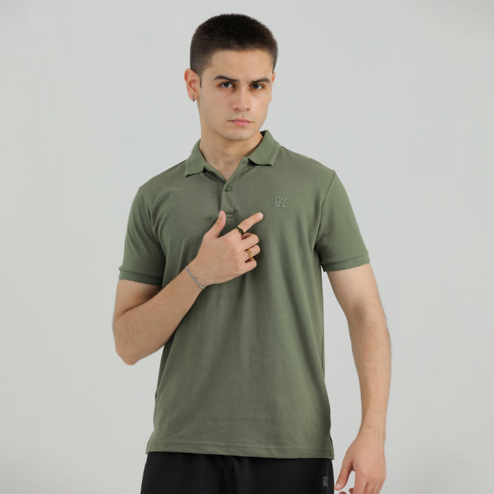 Olive Classic Polo for Men by konfor