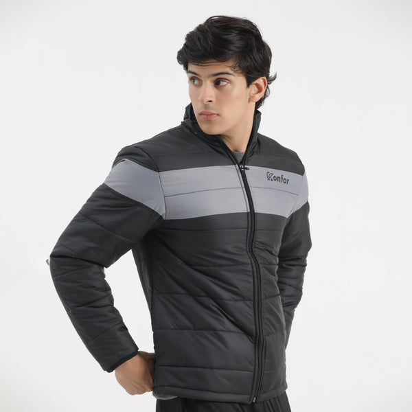 Panther full sleeve puffer jacket for men, stylish and insulated.