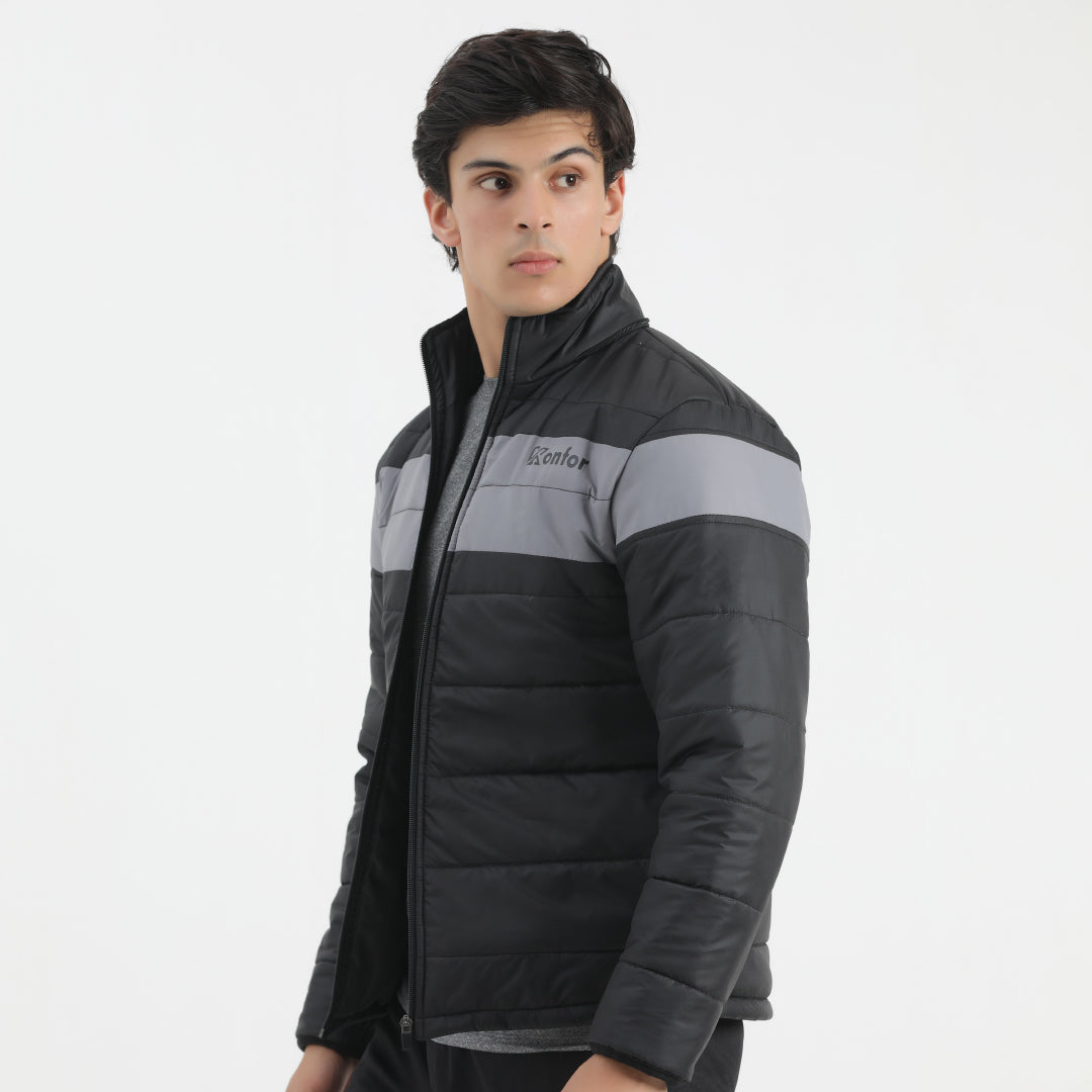 Panther full sleeve puffer jacket for men, stylish and insulated.