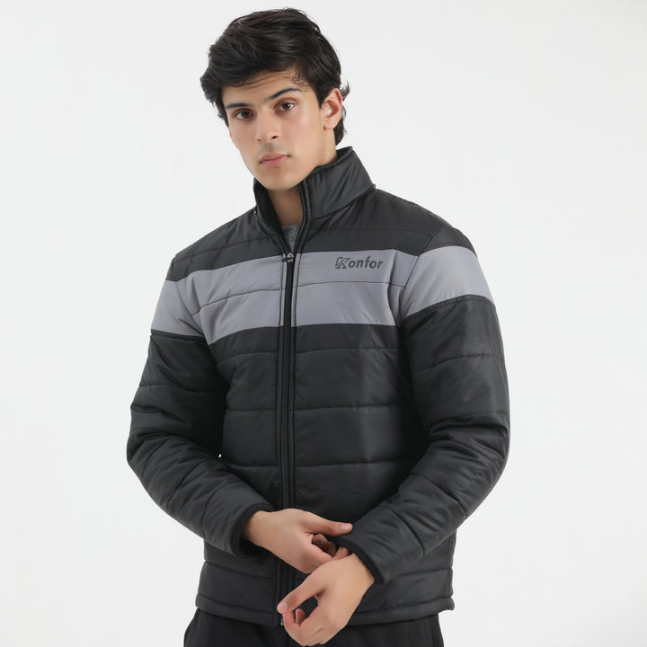 Panther full sleeve puffer jacket for men, stylish and insulated.