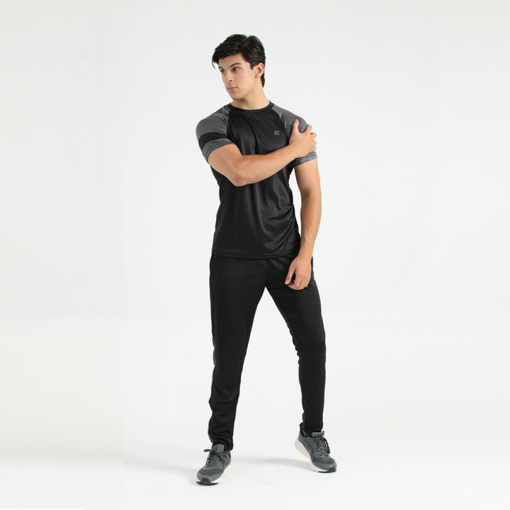 Radiance black and grey Dri-fit T-Shirt for man by konfor 