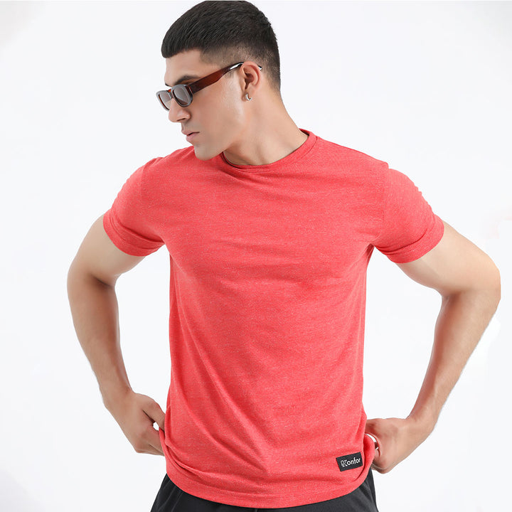 Rouge Coral Cotton T-Shirt for man by konfor 