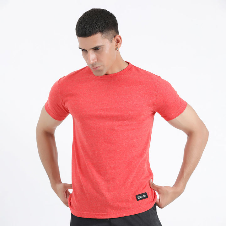 Rouge Coral Cotton T-Shirt for man by konfor 