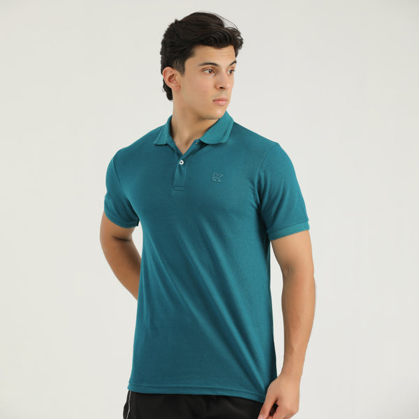 Teal Green Classic Polo for Men by  konfor 