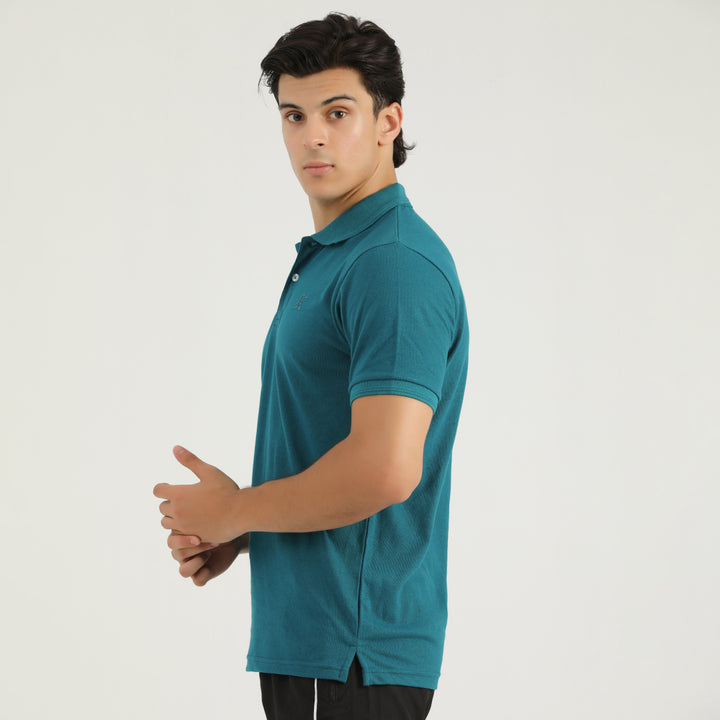 Teal Green Classic Polo for Men by  konfor 