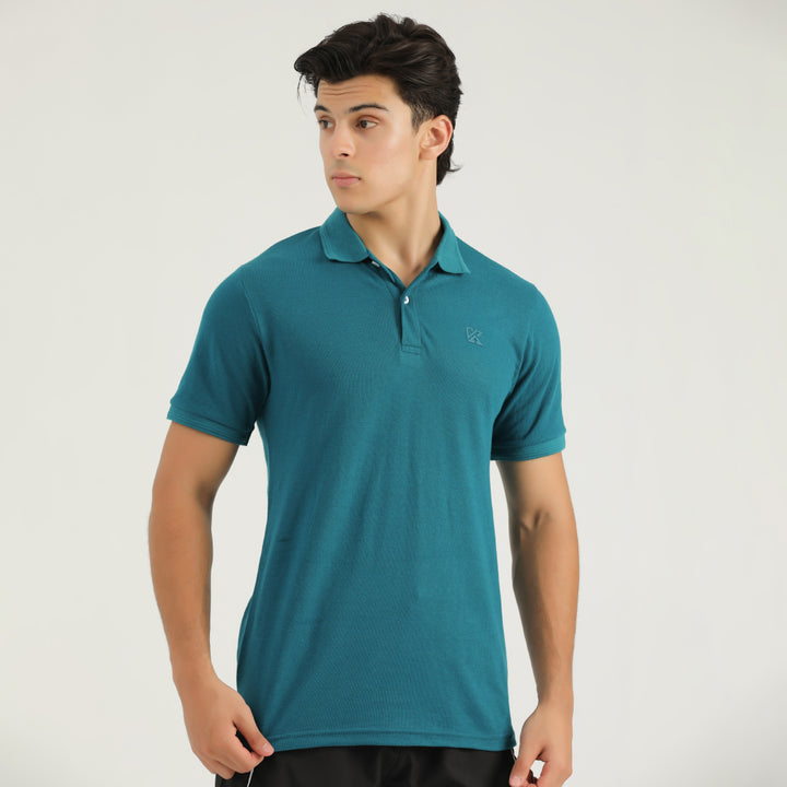 Teal Green Classic Polo for Men by  konfor 